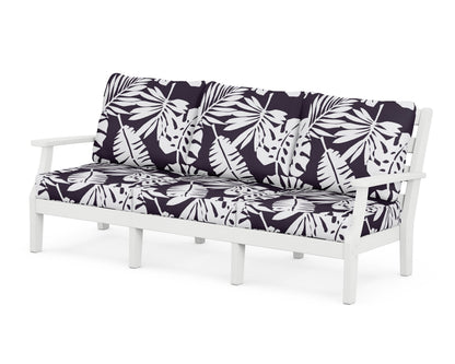 POLYWOOD® Chesapeake Deep Seating Sofa in White / Leaf Navy