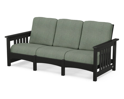 POLYWOOD® Club Mission Sofa in Black / Cast Sage