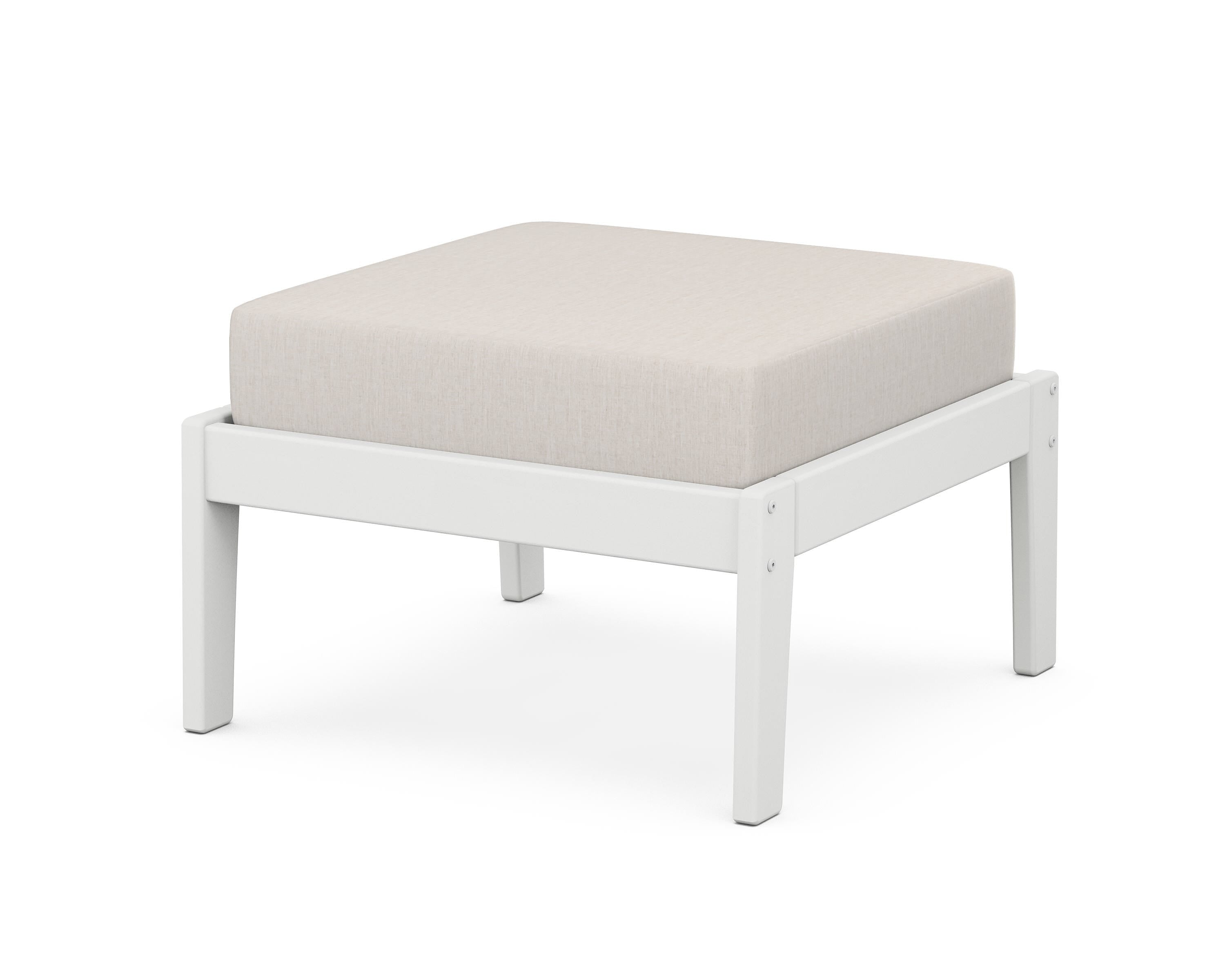 Unbranded Deep Seating Ottoman in White / Cast Ash
