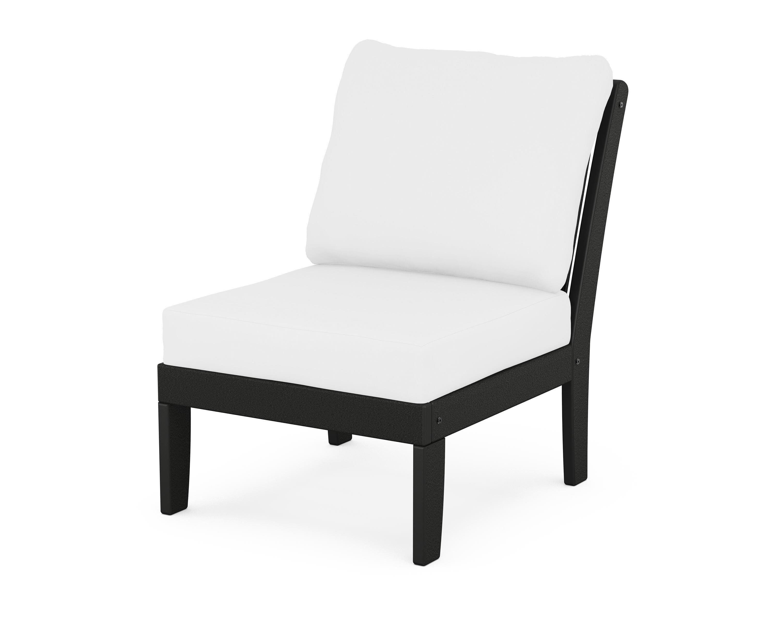 POLYWOOD® Braxton Modular Armless Chair in Black / Natural