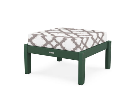 Martha Stewart by POLYWOOD® Chinoiserie Deep Seating Ottoman in Green / Trellis Grey Mist