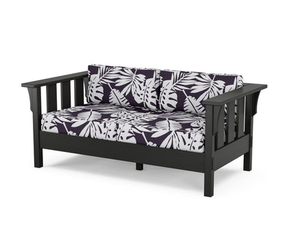 Martha Stewart by POLYWOOD® Acadia Deep Seating Loveseat in Black / Leaf Navy