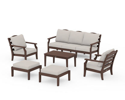 Draper James™ by  POLYWOOD® Savannah 6-Piece Lounge Sofa Set in Mahogany / Cast Ash