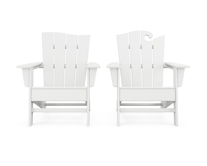 POLYWOOD® Wave 2-Piece Adirondack Set with The Wave Chair Left in White