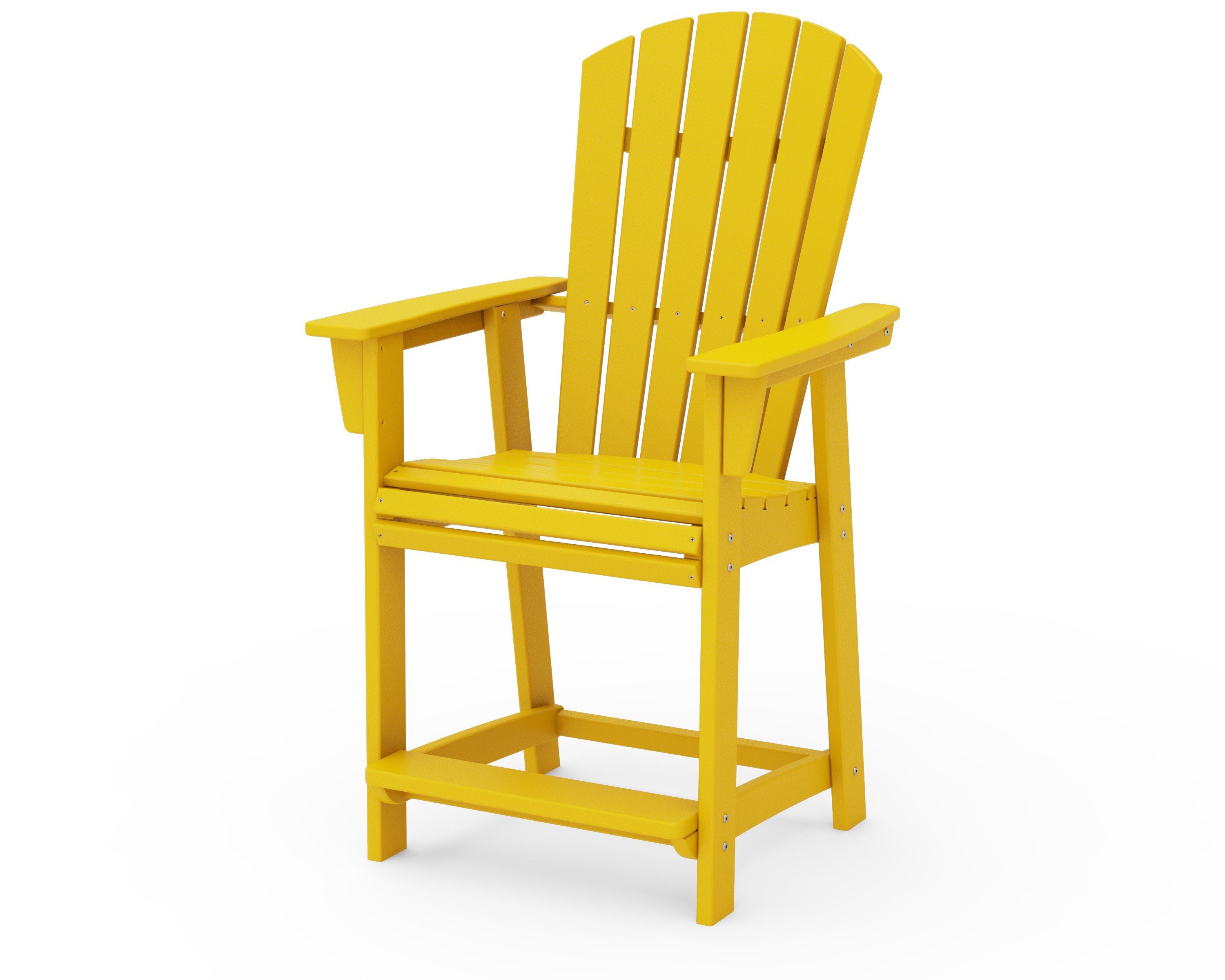 POLYWOOD® Nautical Curveback Adirondack Counter Chair in Lemon