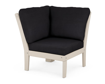 POLYWOOD® Braxton Modular Corner Chair in Sand / Midnight Linen