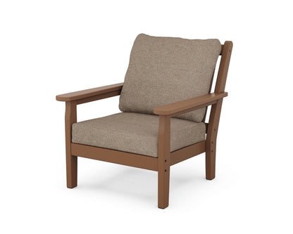 POLYWOOD® Chippendale Deep Seating Chair in Teak / Spiced Burlap
