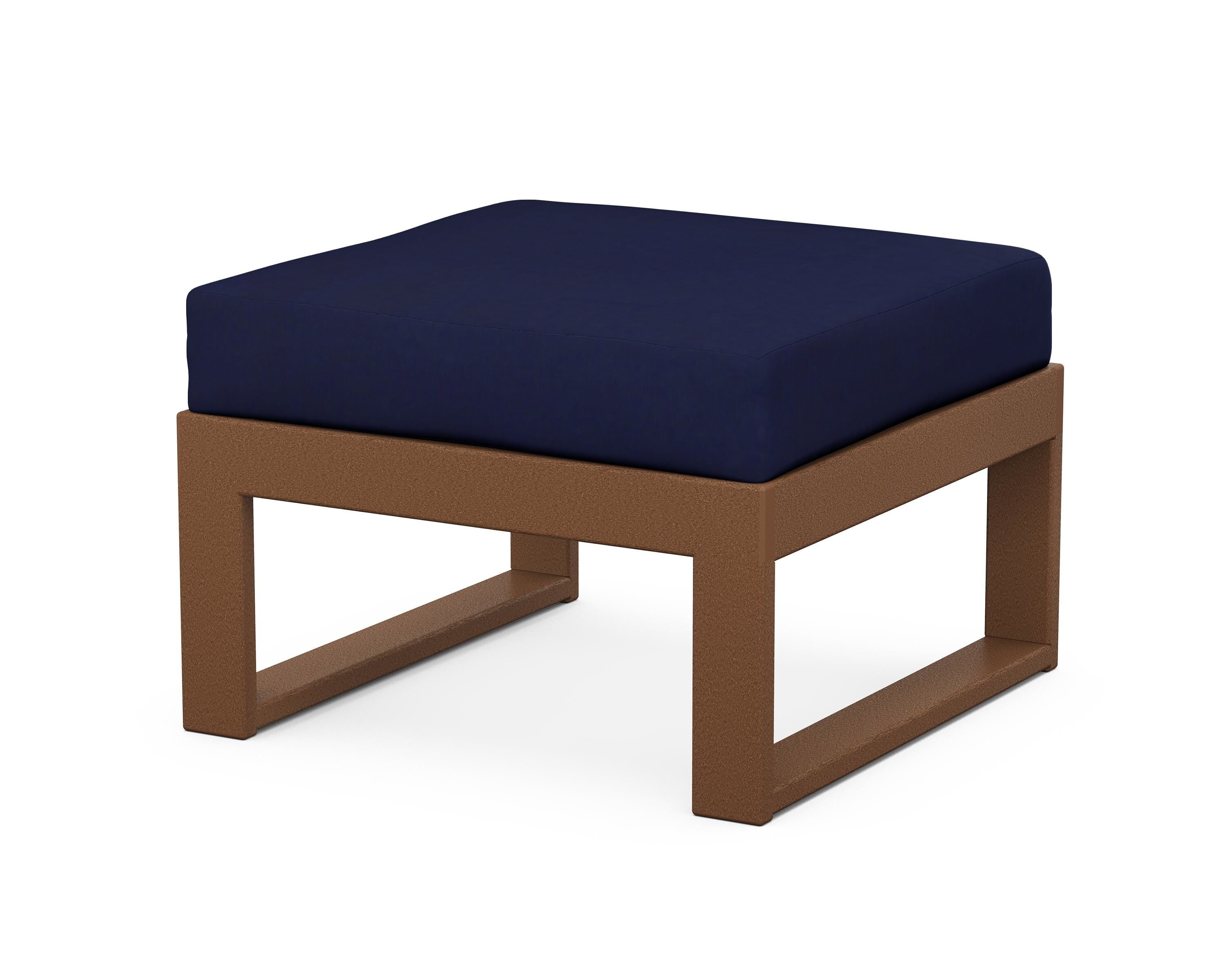 Unbranded Modular Ottoman - Modern in Teak / Navy