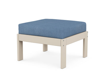 POLYWOOD® Vineyard Modular Ottoman in Sand / Sky Blue