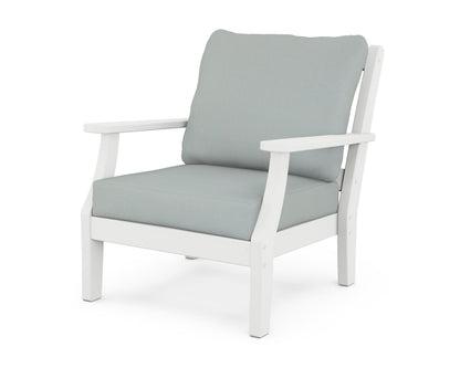 Martha Stewart by POLYWOOD® Chinoiserie Deep Seating Chair in White / Spa
