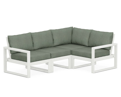 POLYWOOD® EDGE 4-Piece Modular Deep Seating Set in Vintage White / Cast Sage