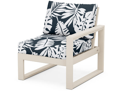 POLYWOOD® EDGE Modular Right Arm Chair in Sand / Leaf Marine Indigo