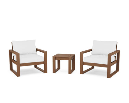 POLYWOOD® EDGE Sectional 3-Piece Deep Seating Set in Teak / Natural