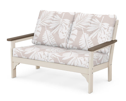 POLYWOOD® Vineyard Deep Seating Loveseat in Sand / Kona / Leaf Dune Burlap