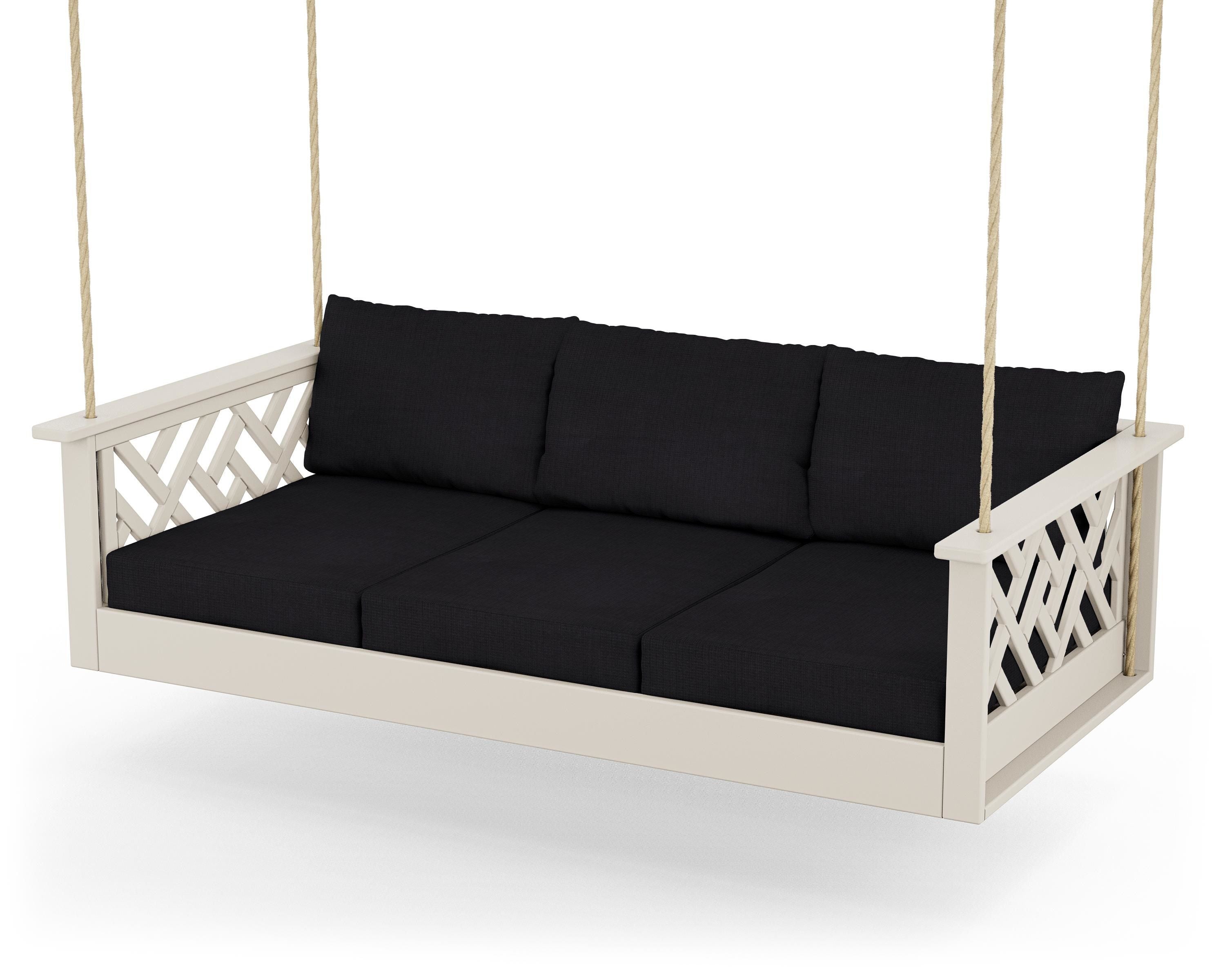 POLYWOOD® Chippendale Daybed Swing in Sand / Midnight Linen