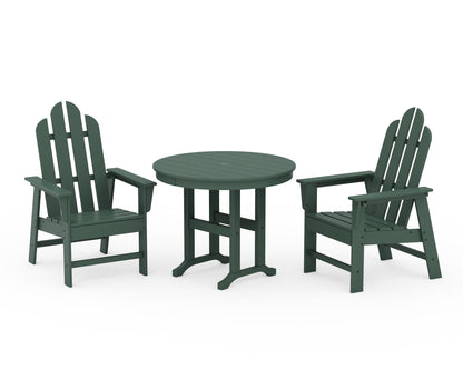 POLYWOOD® Long Island 3-Piece Round Dining Set in Green