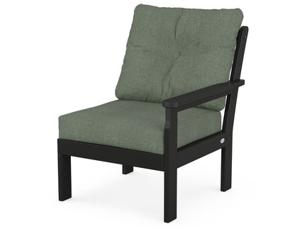 POLYWOOD® Vineyard Modular Right Arm Chair in Black / Cast Sage