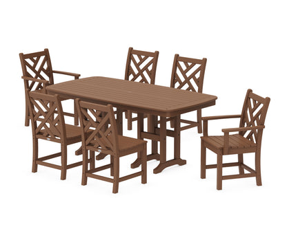 POLYWOOD® Chippendale 7-Piece Dining Set in Teak