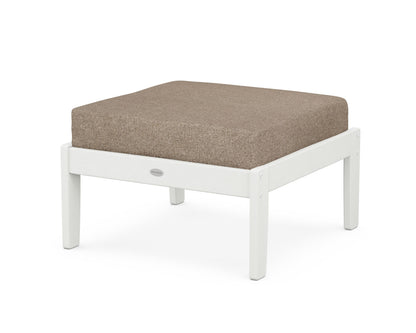 POLYWOOD® Braxton Deep Seating Ottoman in Vintage White / Spiced Burlap