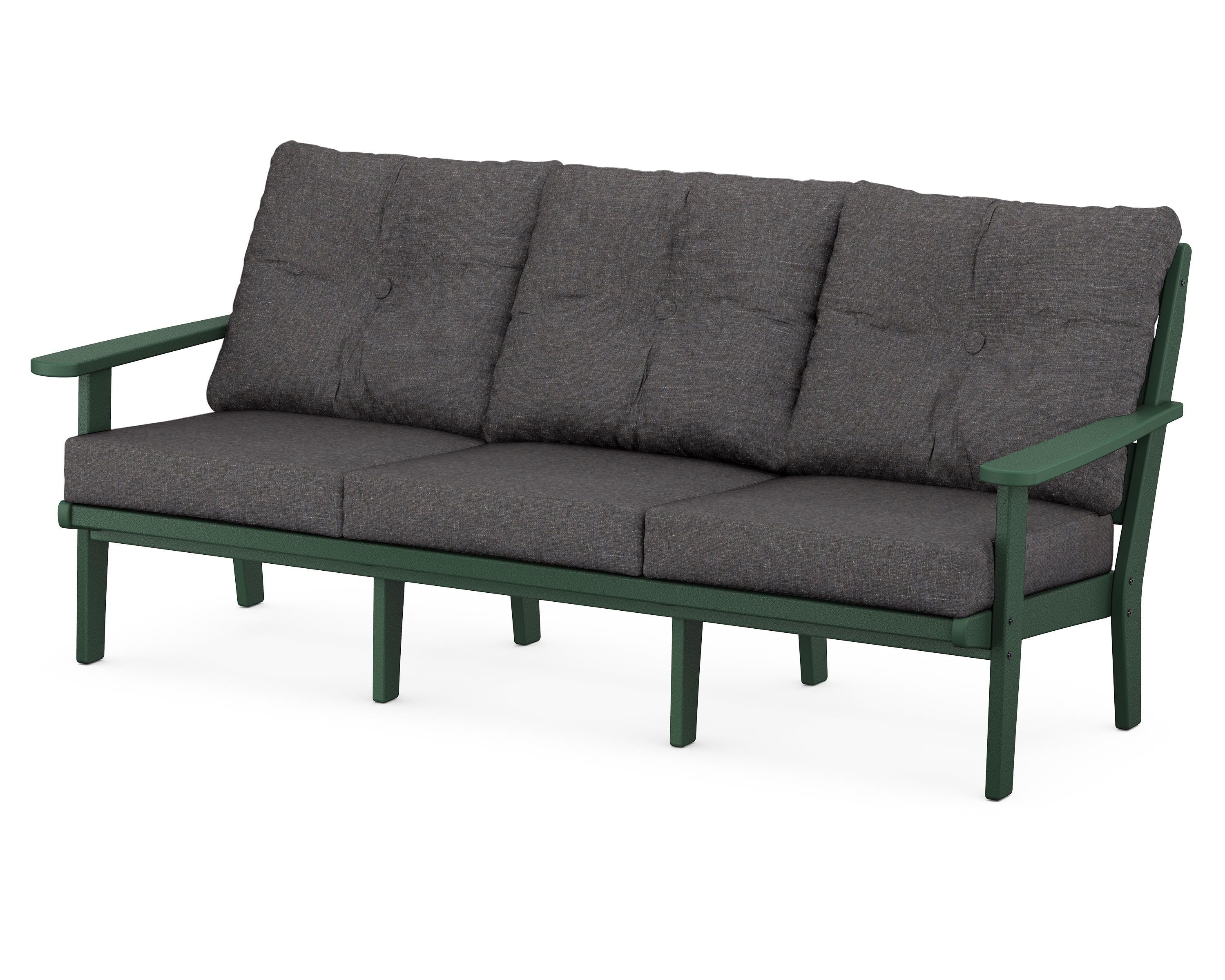 POLYWOOD® Lakeside Deep Seating Sofa in Green / Ash Charcoal