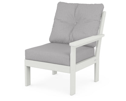 POLYWOOD® Vineyard Modular Right Arm Chair in Vintage White / Granite