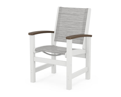 POLYWOOD® Coastal Dining Chair in White / Kona / Poolside Sling
