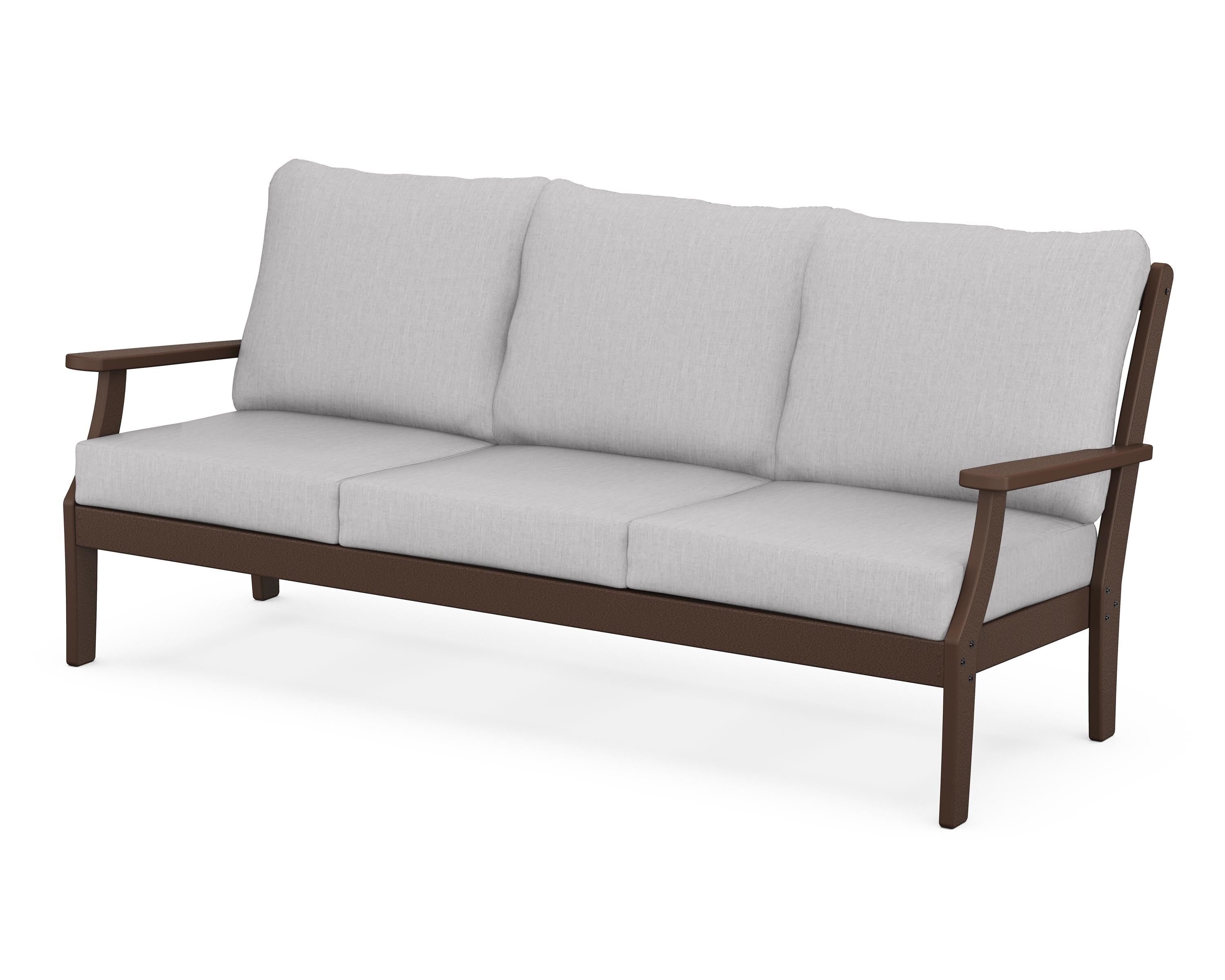 POLYWOOD® Braxton Deep Seating Sofa in Mahogany / Granite