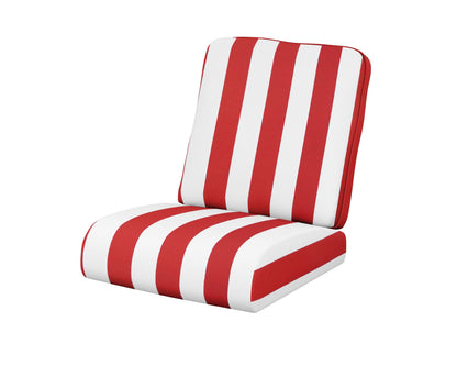POLYWOOD® Club Seat/Back Cushion in Cabana Stripe Crimson