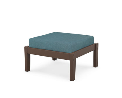 Unbranded Deep Seating Ottoman in Mahogany / Ocean Teal