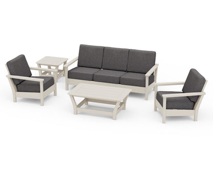 POLYWOOD® Harbour 5-Piece Deep Seating Set in Sand / Ash Charcoal