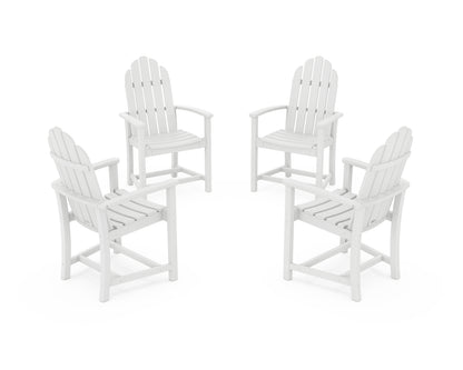 POLYWOOD® Classic 4-Piece Upright Adirondack Conversation Set in White
