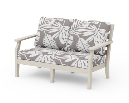 Draper James™ by  POLYWOOD® Savannah Deep Seating Loveseat in Sand / Leaf Grey Mist