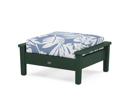 POLYWOOD® Prescott Deep Seating Ottoman in Green / Leaf Sky Blue