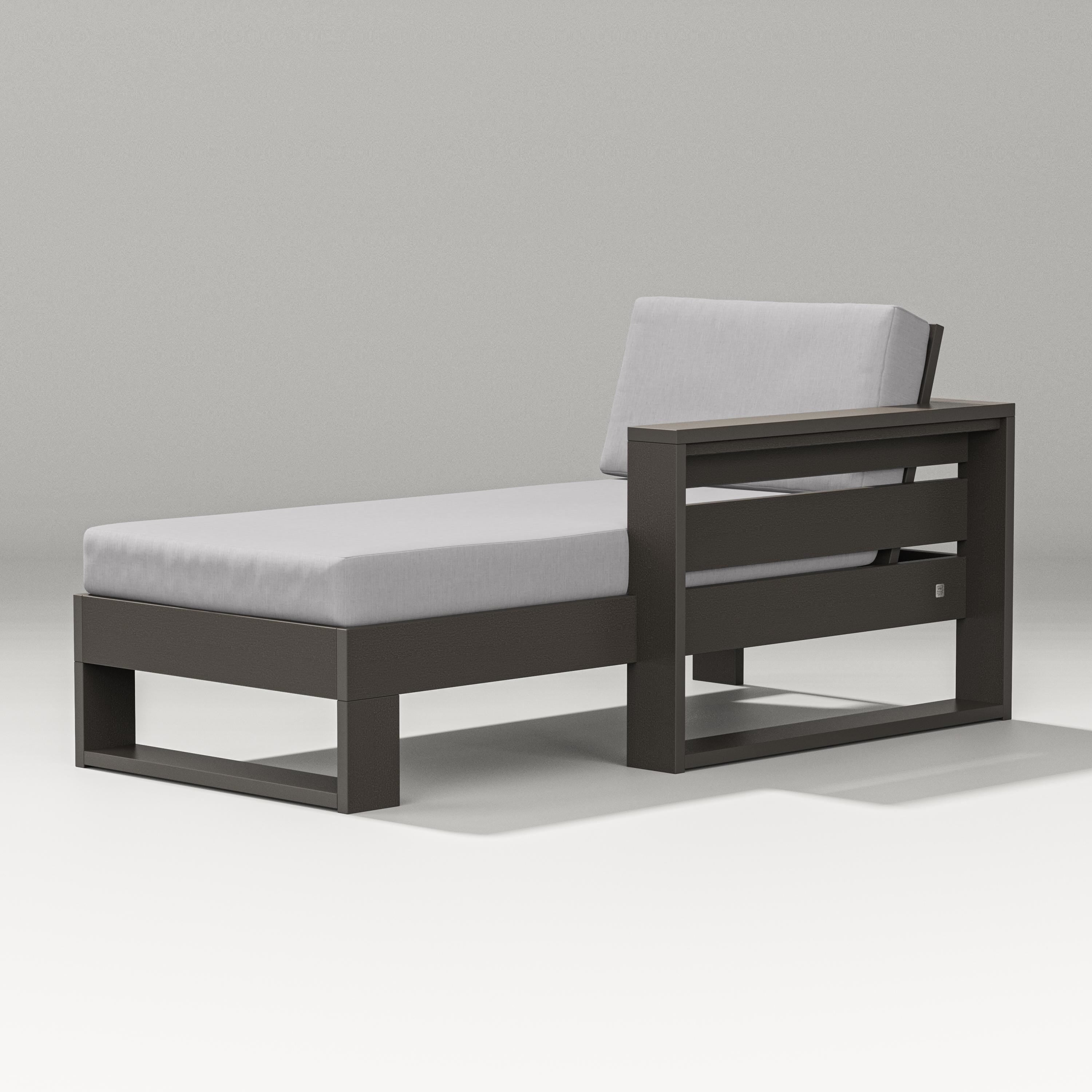 PW Designer Series Latitude Modular Right Arm Chaise in Vintage Coffee / Granite