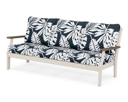 POLYWOOD® Braxton Deep Seating Sofa in Sand / Kona / Leaf Marine Indigo