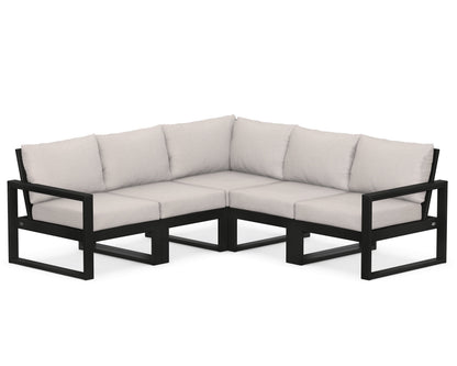 POLYWOOD® EDGE 5-Piece Modular Deep Seating Set in Black / Dune Burlap