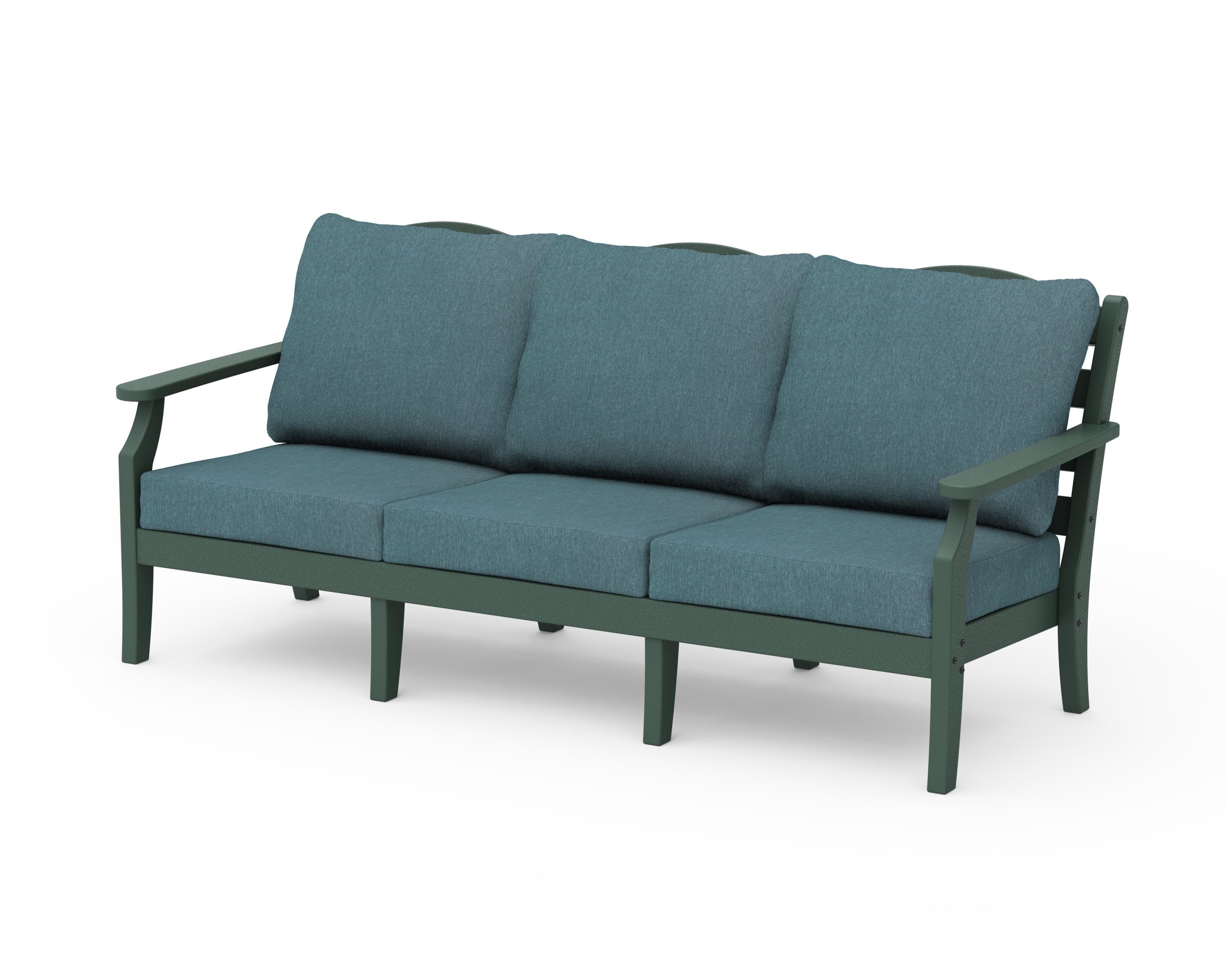 Draper James™ by  POLYWOOD® Savannah Deep Seating Sofa in Green / Ocean Teal