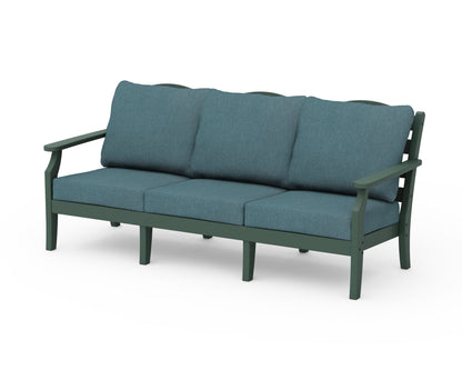 Draper James™ by  POLYWOOD® Savannah Deep Seating Sofa in Green / Ocean Teal
