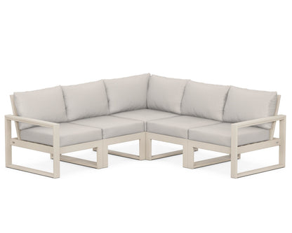POLYWOOD® EDGE 5-Piece Modular Deep Seating Set in Sand / Cast Ash