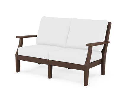 Martha Stewart by POLYWOOD® Chinoiserie Deep Seating Loveseat in Mahogany / Natural