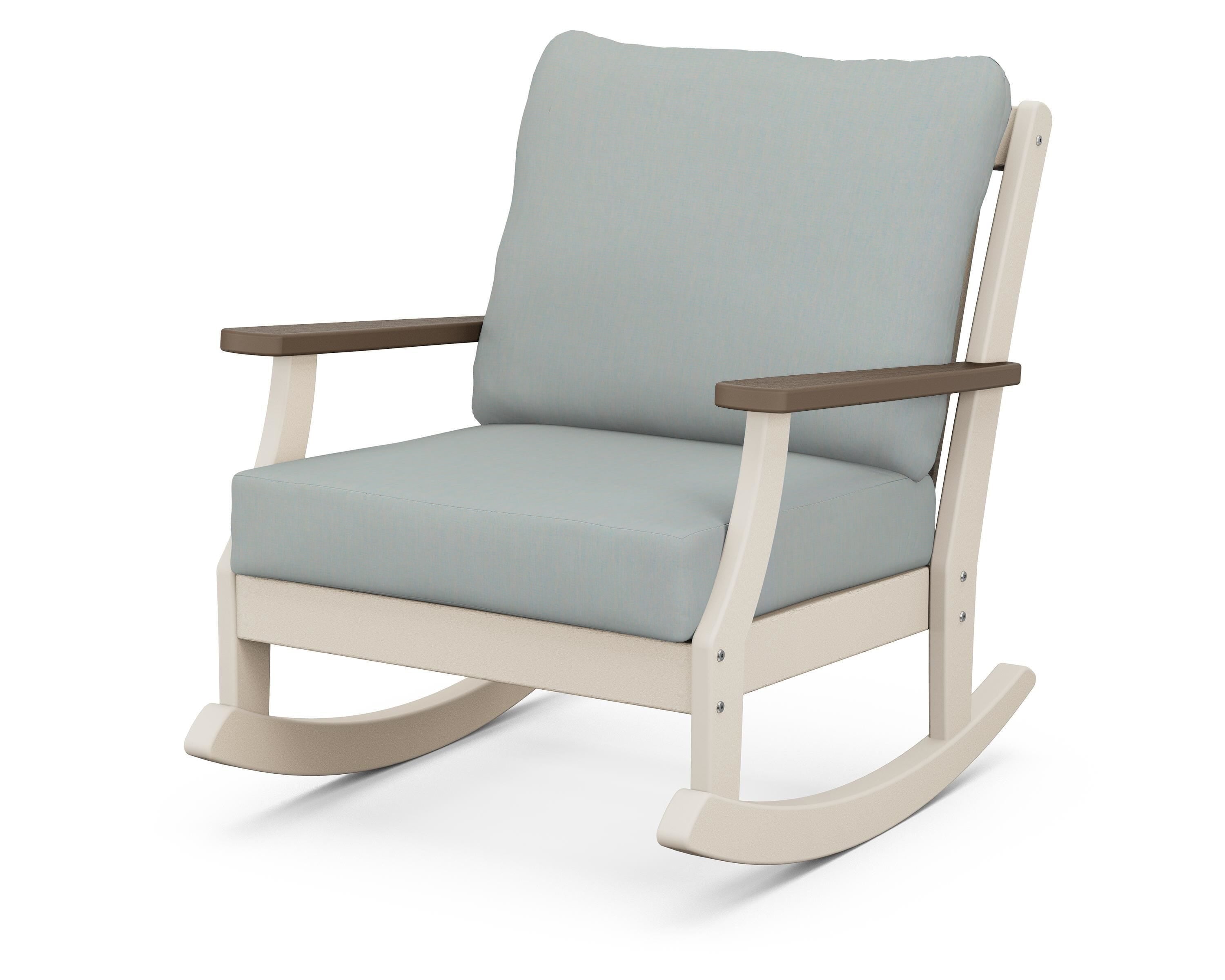 POLYWOOD® Braxton Deep Seating Rocking Chair in Sand / Kona / Spa