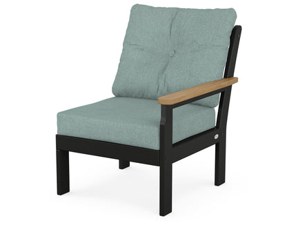 POLYWOOD® Vineyard Modular Right Arm Chair in Black / Natural / Glacier Spa