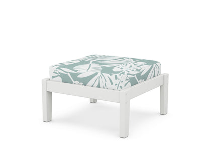 Unbranded Deep Seating Ottoman in White / Leaf Glacier Spa