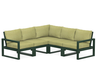 POLYWOOD® EDGE 5-Piece Modular Deep Seating Set in Green / Chartreuse Boucle