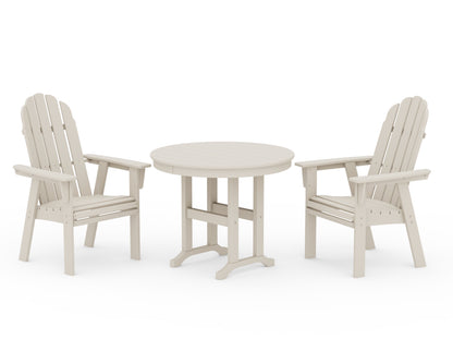 POLYWOOD® Vineyard Adirondack 3-Piece Round Dining Set in Sand