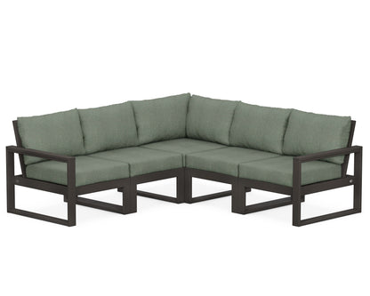 POLYWOOD® EDGE 5-Piece Modular Deep Seating Set in Vintage Coffee / Cast Sage