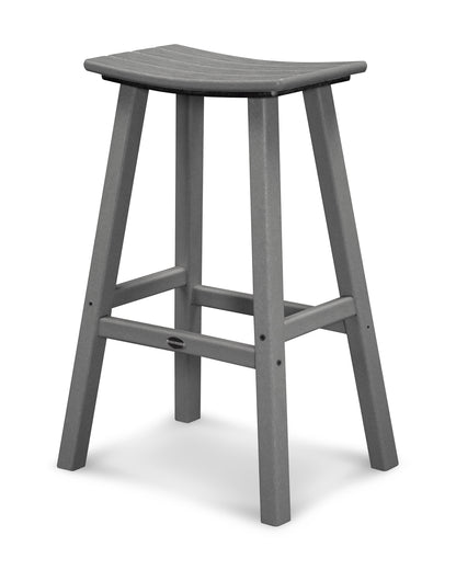 POLYWOOD® Traditional 30" Saddle Bar Stool in Slate Grey