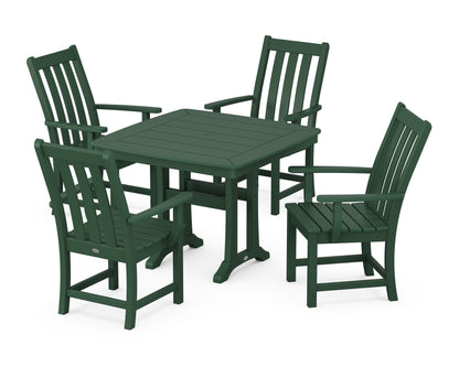 POLYWOOD® Vineyard 5-Piece Dining Set with Trestle Legs in Green