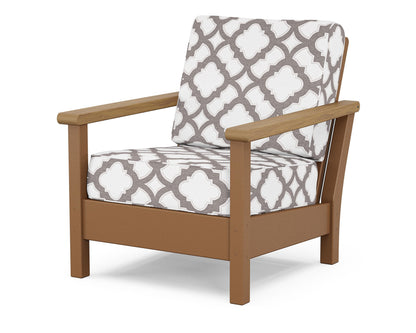 POLYWOOD® Harbour Deep Seating Chair in Teak / Natural / Trellis Grey Mist