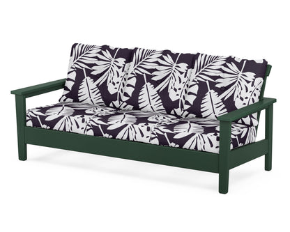 POLYWOOD® Prescott Deep Seating Sofa in Green / Leaf Navy